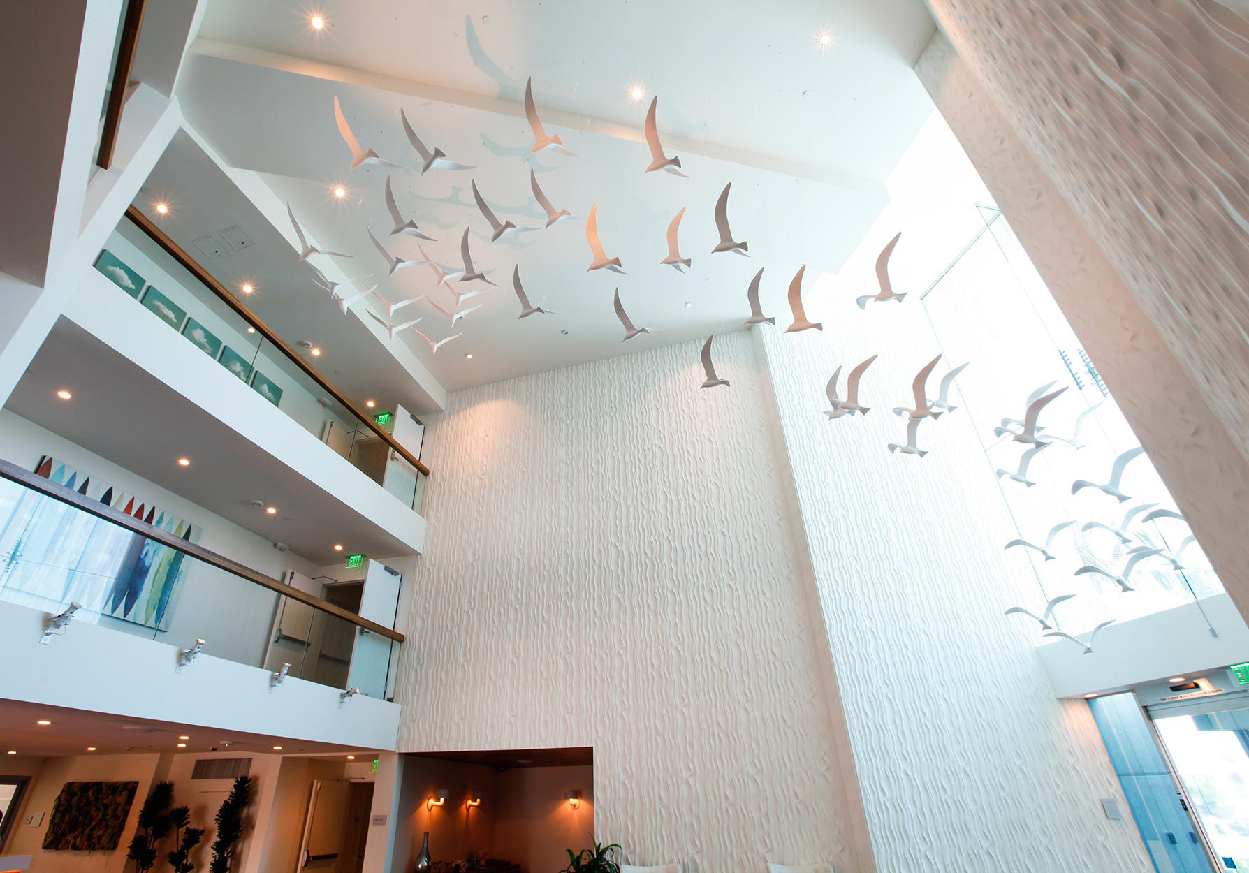 Flock Ceramic Birds Hanging Sculpture