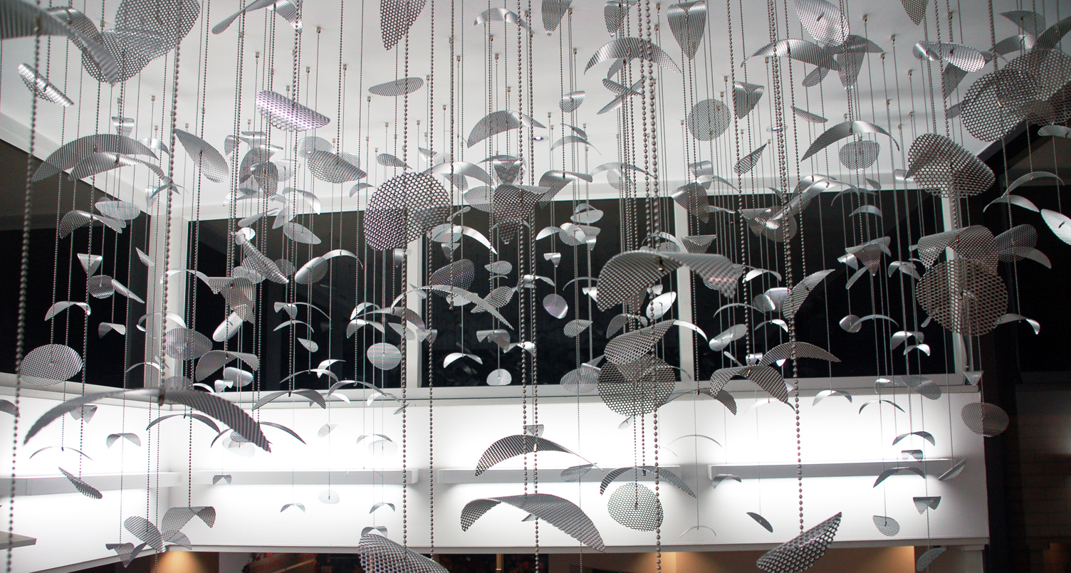 Natures-Symphony Ceiling Hanging Sculpture In Aluminium And Steel