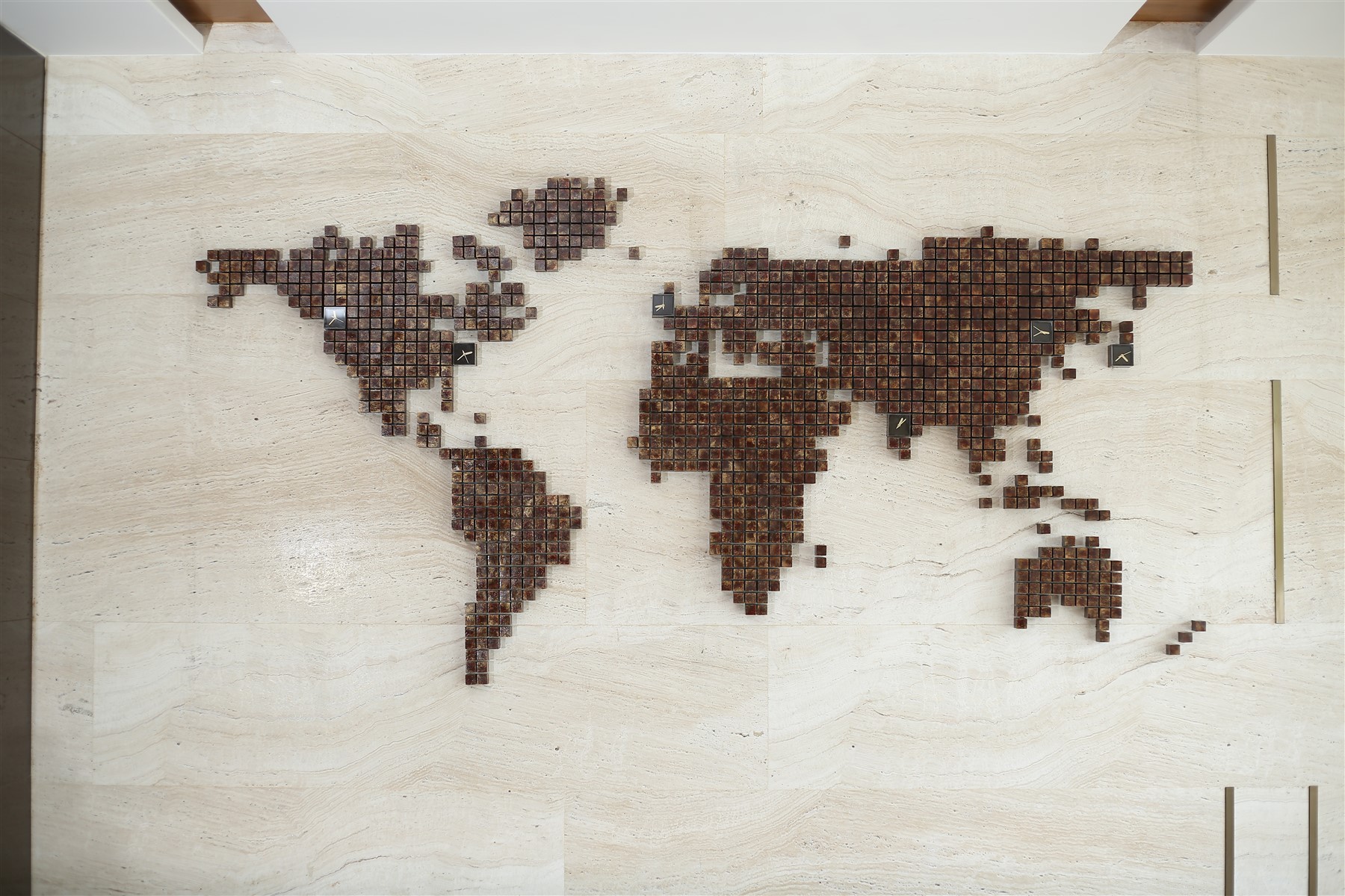 Pixel World Map Wall Mural By Artefacts