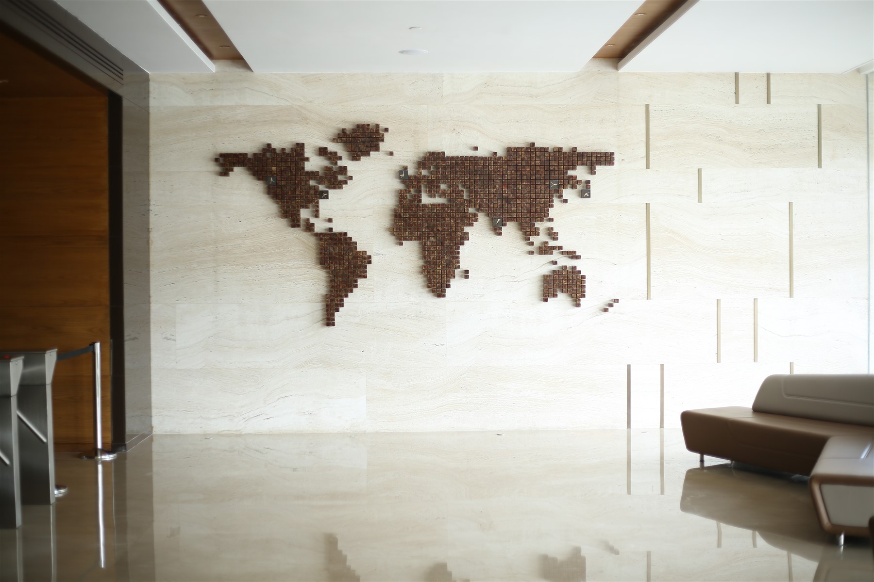 Pixel World Map Wall Mural By Artefacts