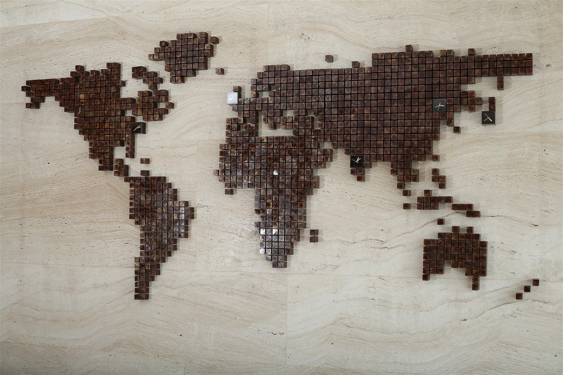 Pixel World Map Wall Mural By Artefacts