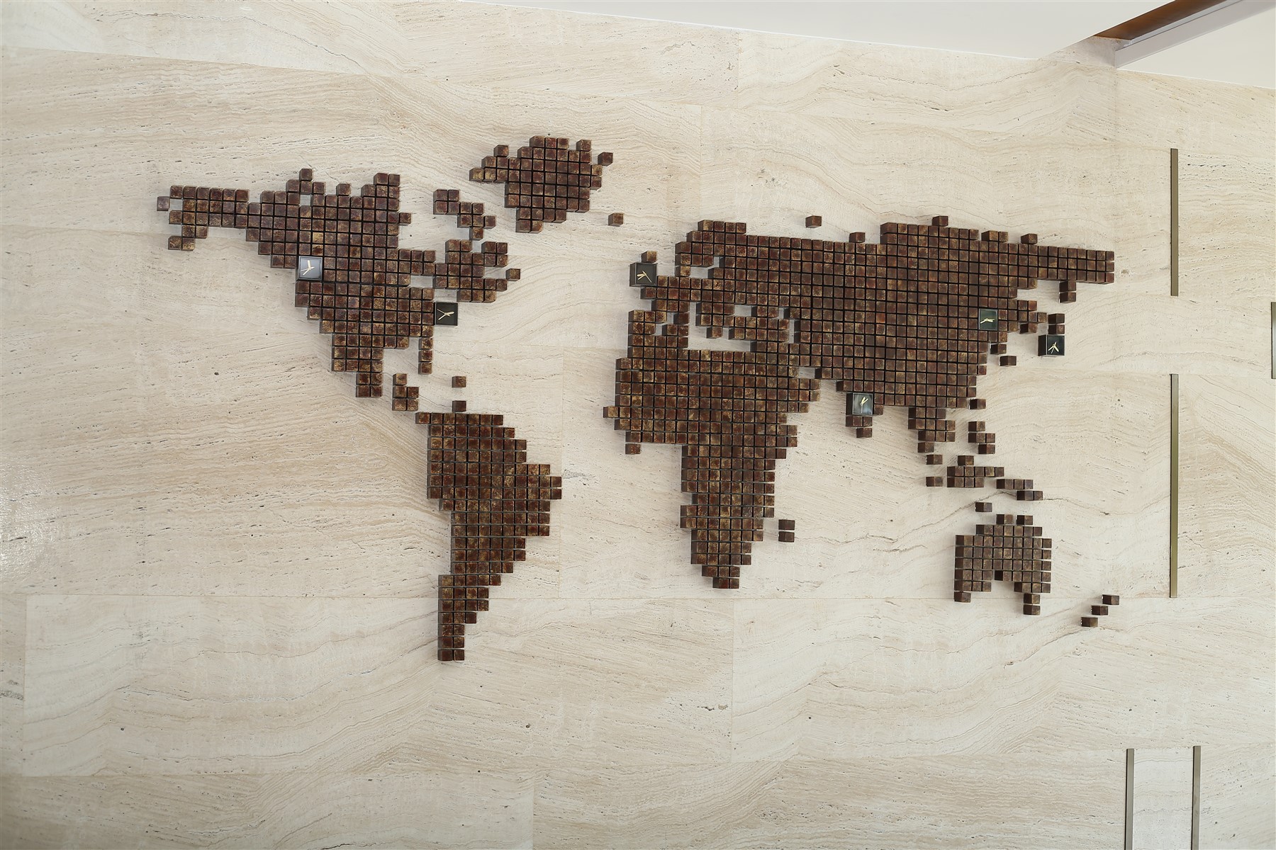 Pixel World Map Wall Mural By Artefacts