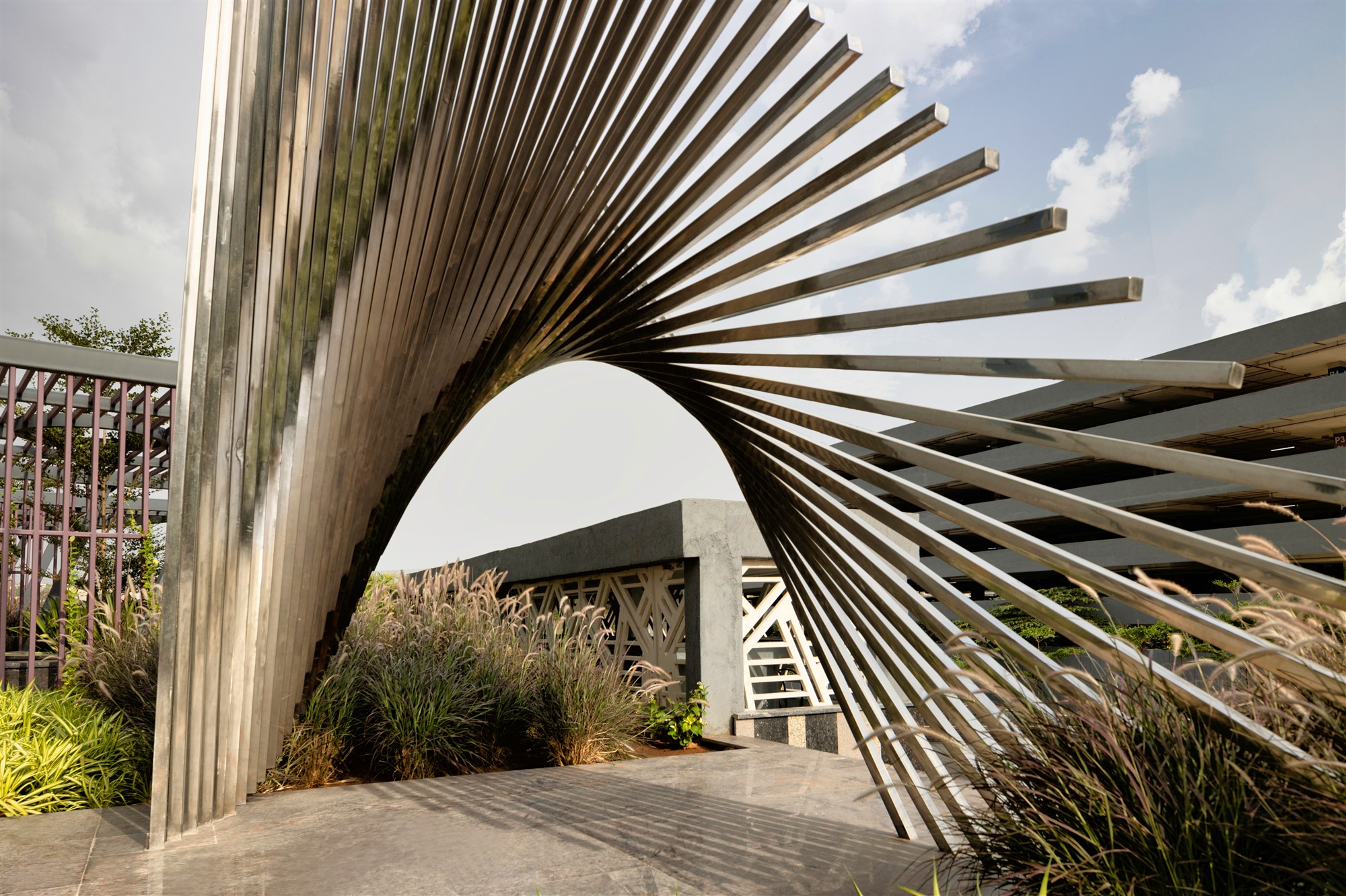Spire Landscape sculpture In stainless steel