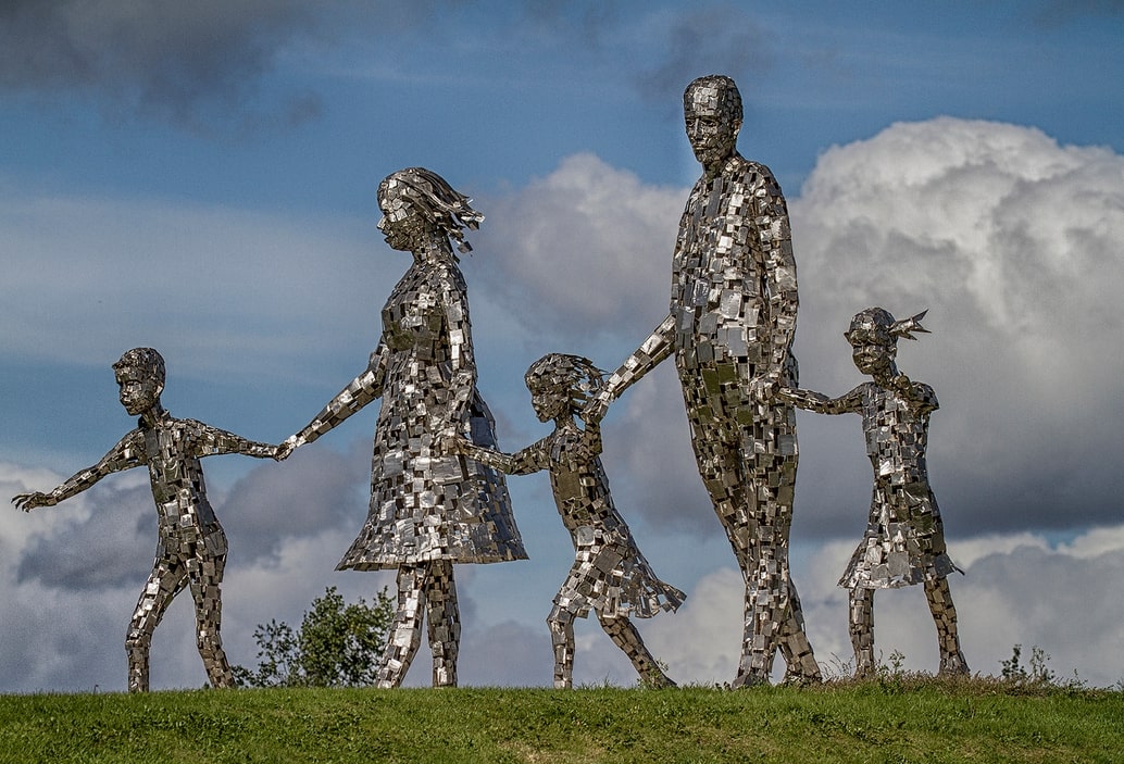 The Family Landscape Sculpture In Stainless Steel