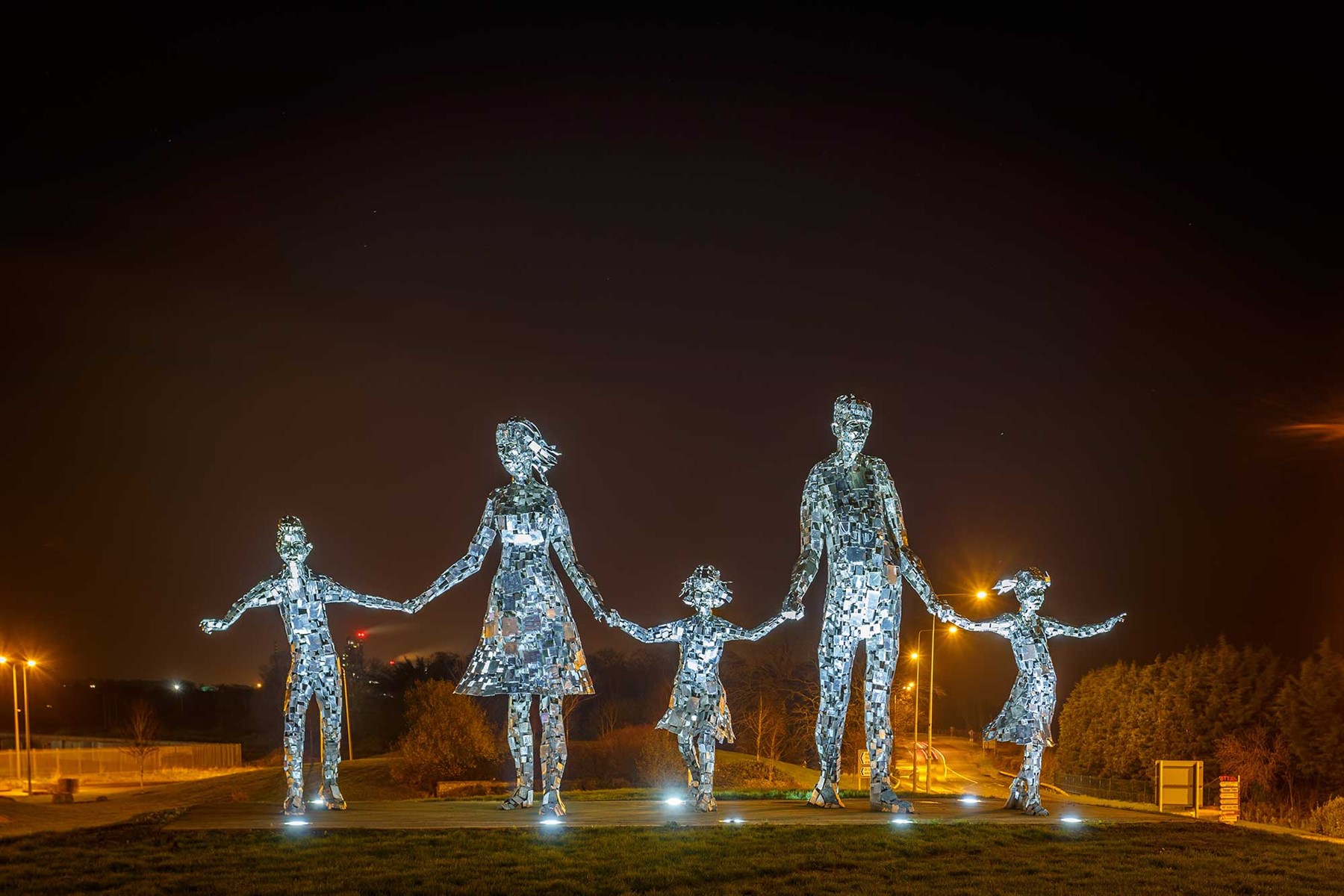 The Family Landscape Sculpture In Stainless Steel