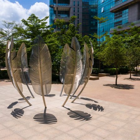 Camaraderie Leaf Stainless Steel Metal Sculpture